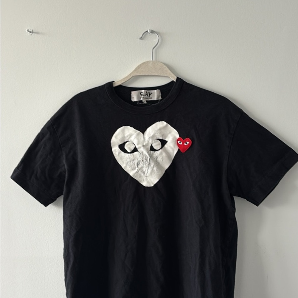 Comme des Garcons Black Tee with Heart Motif